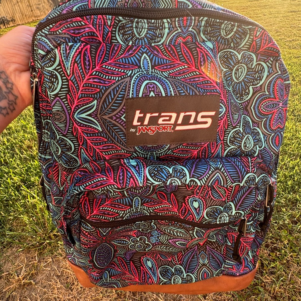 Trans by JanSport Super Cool Peacock Garden Multicolor Laptop Backpack JS0A33S3